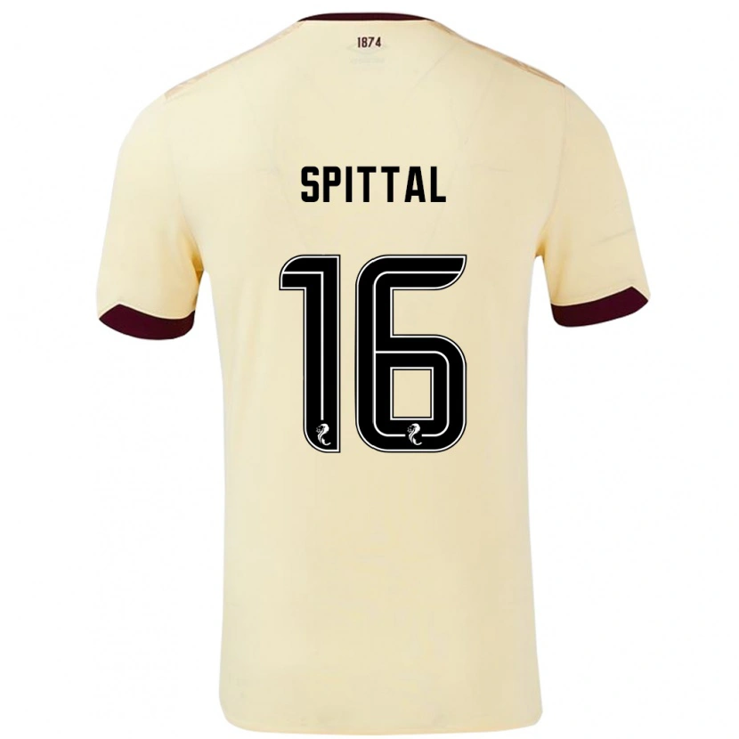 Danxen Uomo Maglia Blair Spittal #16 Crema Borgogna Kit Gara Away 2024/25 Maglietta