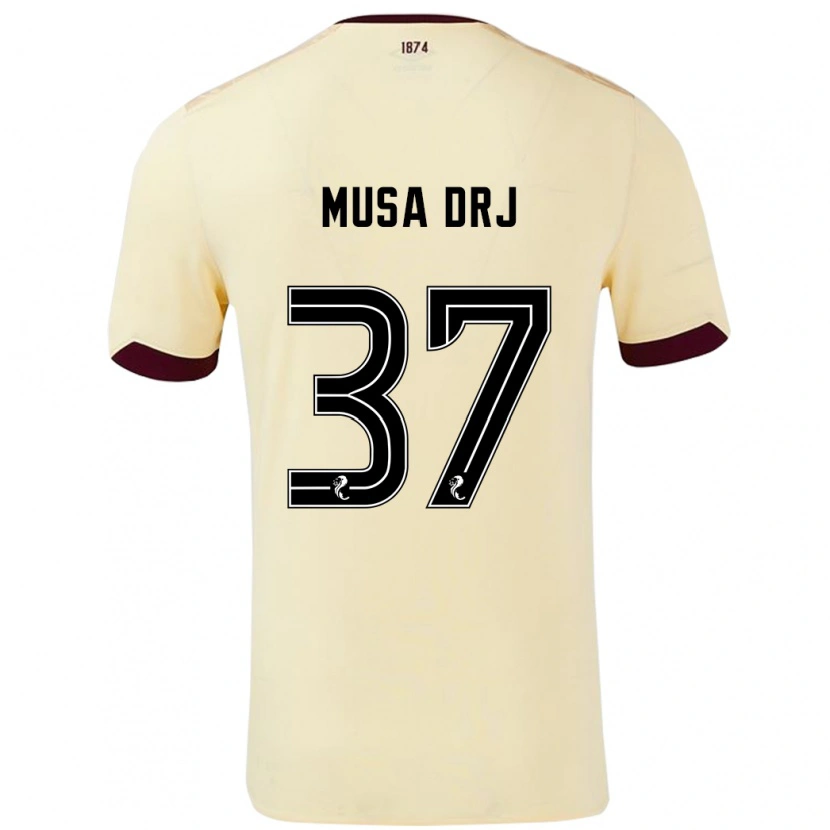 Danxen Uomo Maglia Musa Drammeh #37 Crema Borgogna Kit Gara Away 2024/25 Maglietta