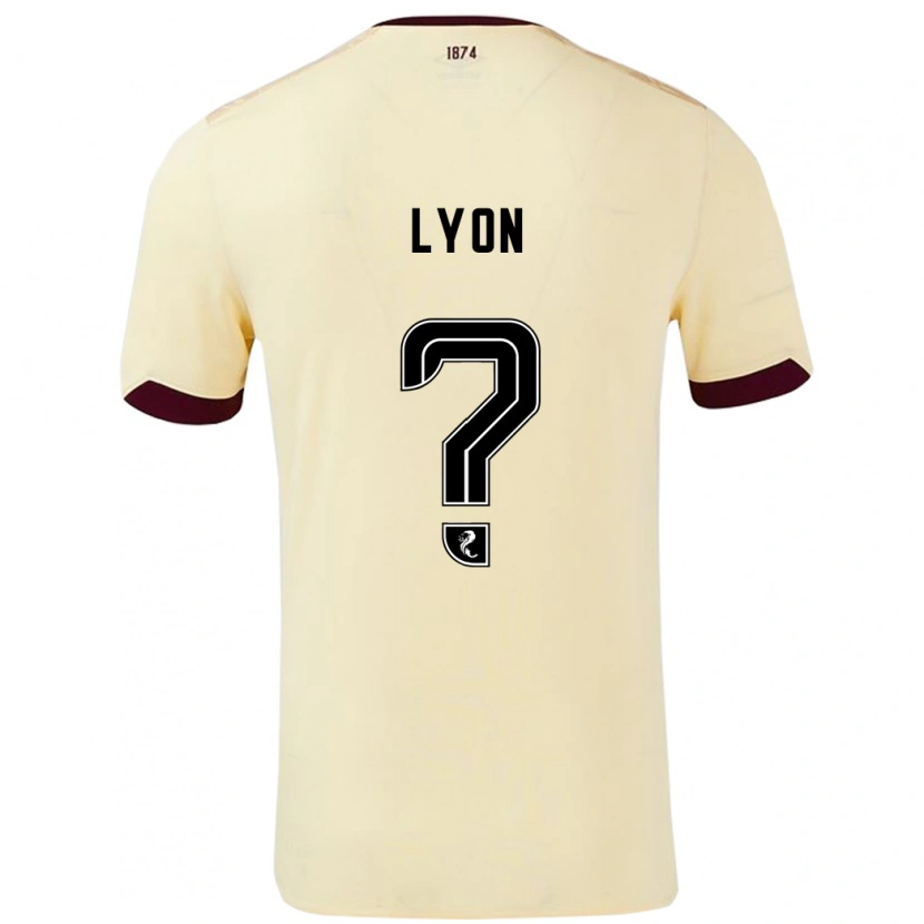 Danxen Uomo Maglia Jack Lyon #0 Crema Borgogna Kit Gara Away 2024/25 Maglietta