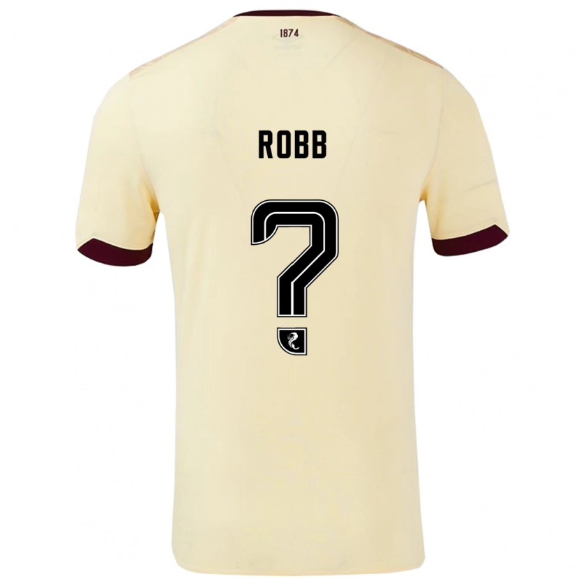 Danxen Uomo Maglia Callen Robb #0 Crema Borgogna Kit Gara Away 2024/25 Maglietta