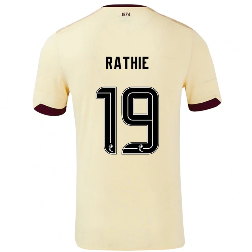 Danxen Uomo Maglia Luke Rathie #19 Crema Borgogna Kit Gara Away 2024/25 Maglietta