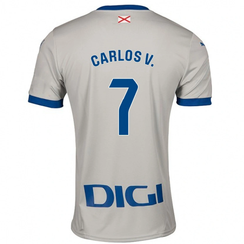 Danxen Uomo Maglia Carlos Vicente #7 Grigio Chiaro Kit Gara Away 2024/25 Maglietta