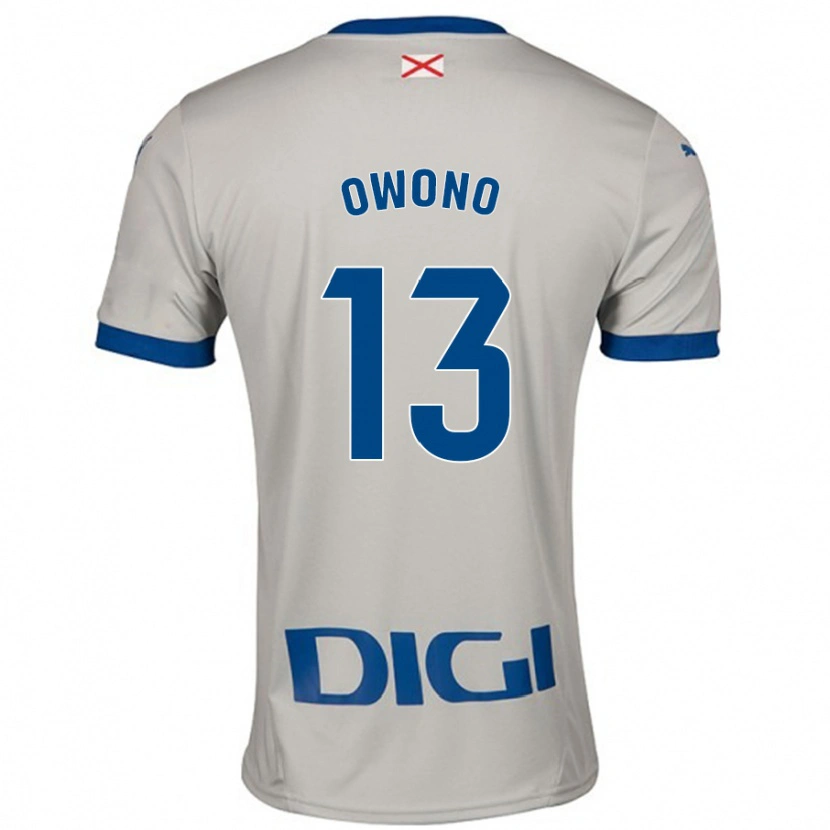 Danxen Uomo Maglia Jesús Owono #13 Grigio Chiaro Kit Gara Away 2024/25 Maglietta