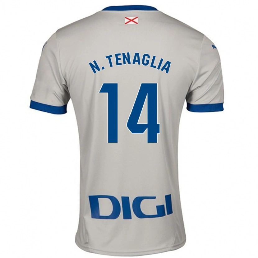 Danxen Uomo Maglia Nahuel Tenaglia #14 Grigio Chiaro Kit Gara Away 2024/25 Maglietta