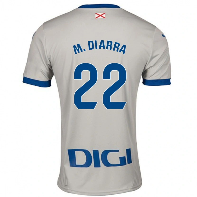 Danxen Uomo Maglia Moussa Diarra #22 Grigio Chiaro Kit Gara Away 2024/25 Maglietta