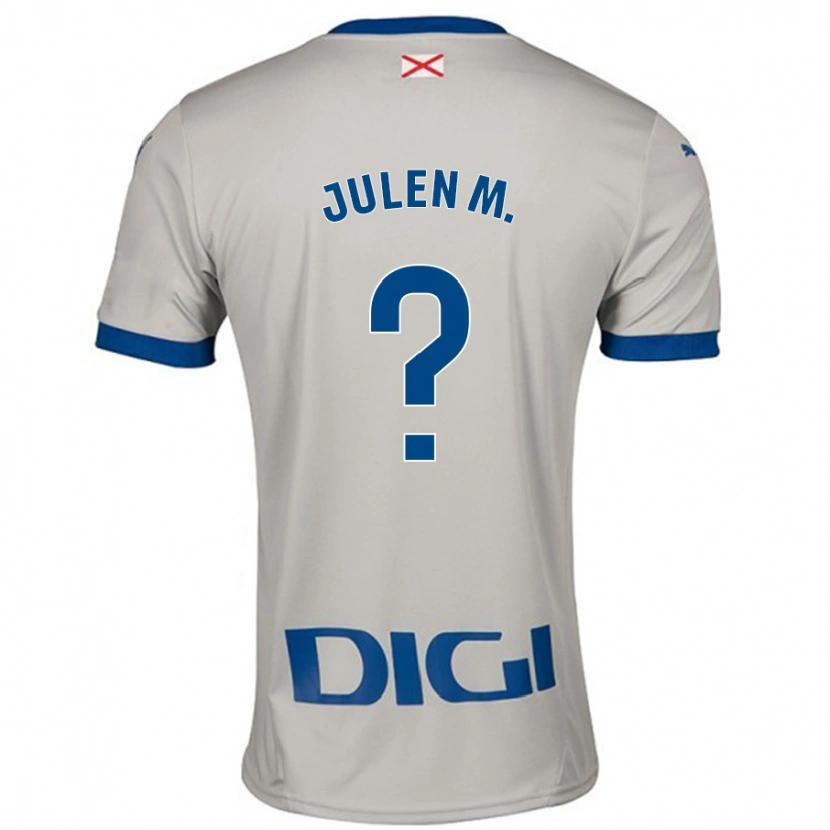Danxen Uomo Maglia Julen Martínez #0 Grigio Chiaro Kit Gara Away 2024/25 Maglietta