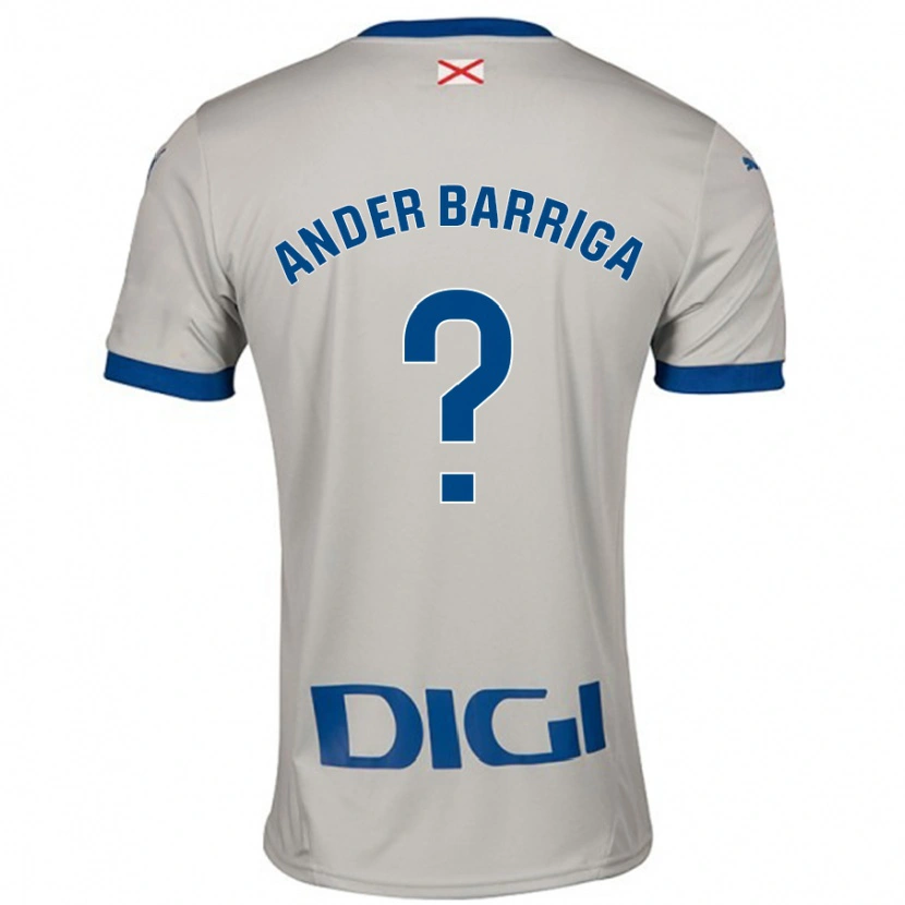 Danxen Uomo Maglia Jon Ander Barriga #0 Grigio Chiaro Kit Gara Away 2024/25 Maglietta