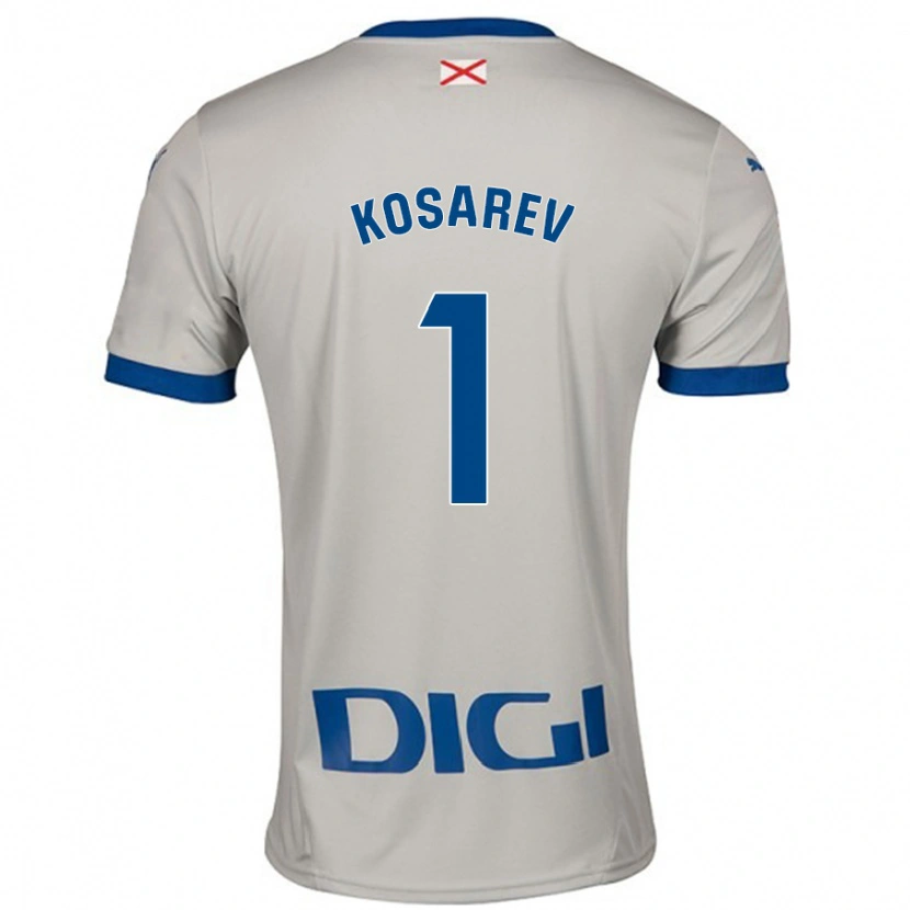 Danxen Uomo Maglia Oleksandr Kosarev #1 Grigio Chiaro Kit Gara Away 2024/25 Maglietta