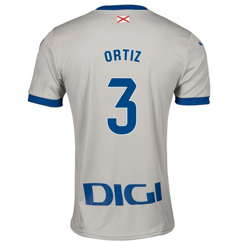 Danxen Uomo Maglia Eneko Ortiz #3 Grigio Chiaro Kit Gara Away 2024/25 Maglietta