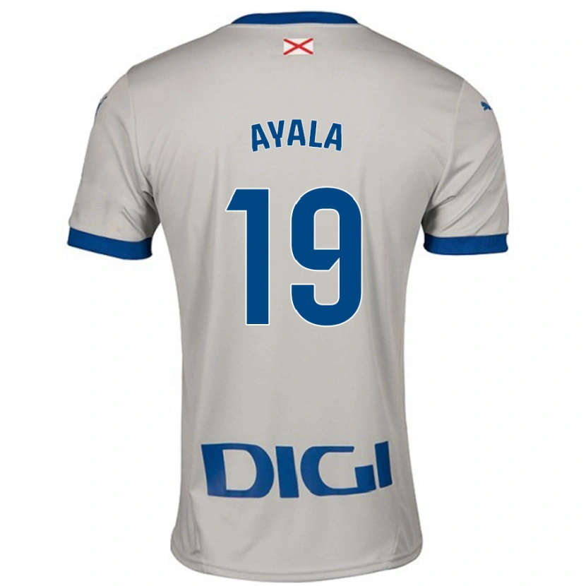 Danxen Uomo Maglia Axel Ayala #19 Grigio Chiaro Kit Gara Away 2024/25 Maglietta