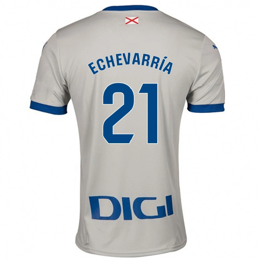 Danxen Uomo Maglia Martin Echevarría #21 Grigio Chiaro Kit Gara Away 2024/25 Maglietta