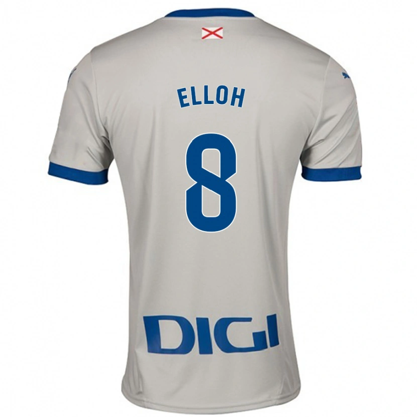 Danxen Uomo Maglia Rebecca Elloh #8 Grigio Chiaro Kit Gara Away 2024/25 Maglietta