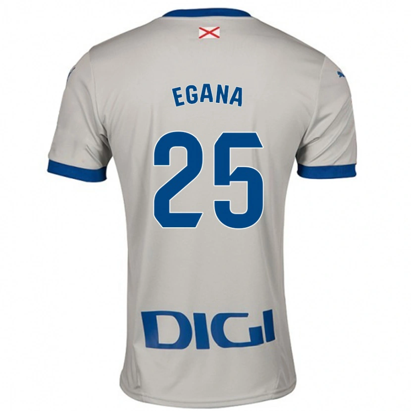 Danxen Uomo Maglia Eider Egaña #25 Grigio Chiaro Kit Gara Away 2024/25 Maglietta