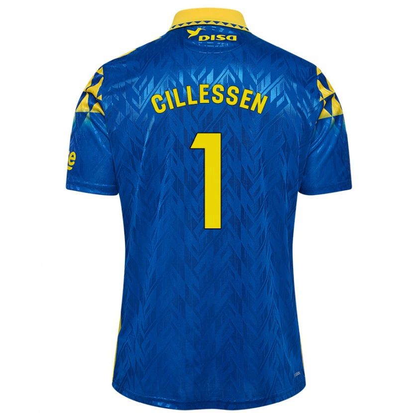 Danxen Uomo Maglia Jasper Cillessen #1 Blu Giallo Kit Gara Away 2024/25 Maglietta