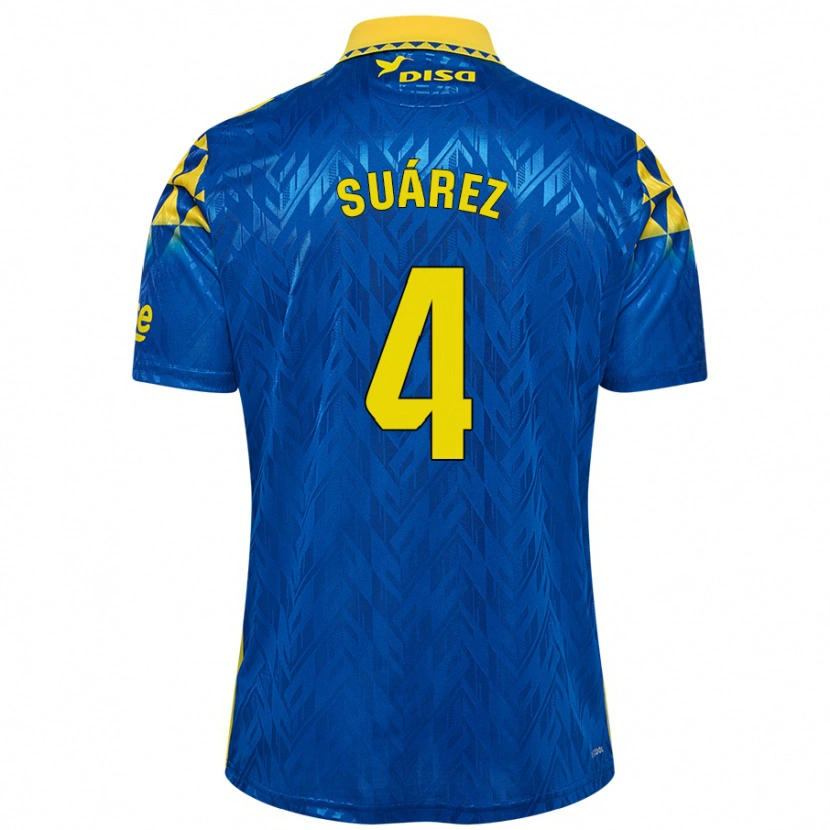 Danxen Uomo Maglia Alex Suárez #4 Blu Giallo Kit Gara Away 2024/25 Maglietta