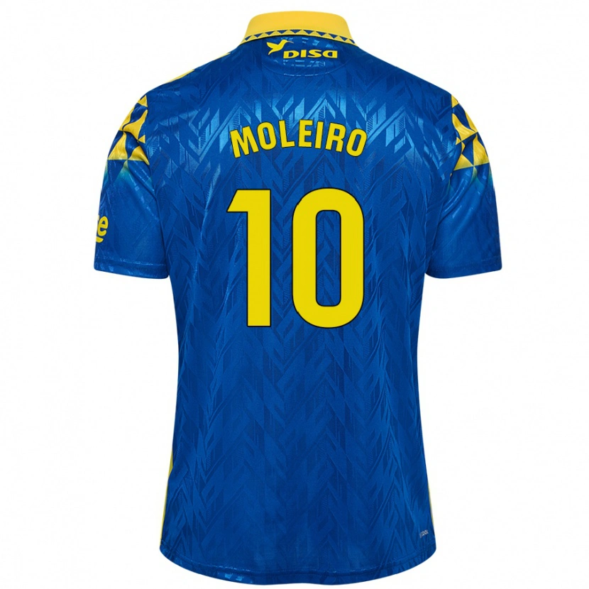 Danxen Uomo Maglia Alberto Moleiro #10 Blu Giallo Kit Gara Away 2024/25 Maglietta