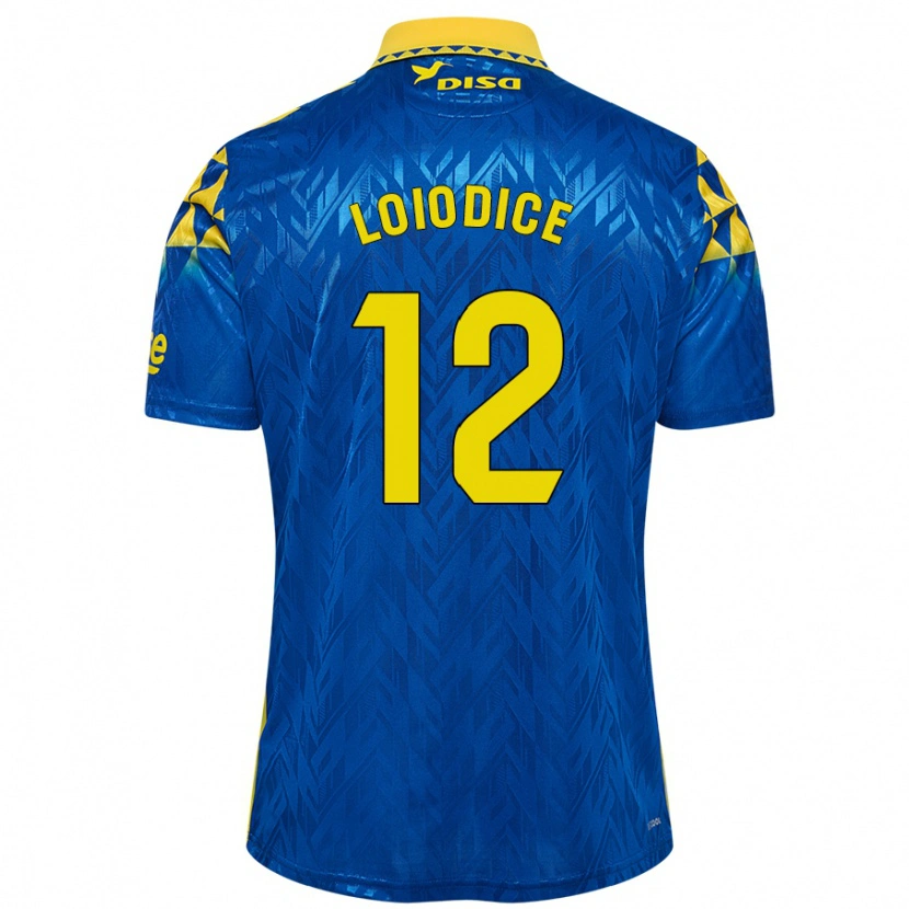 Danxen Uomo Maglia Enzo Loiodice #12 Blu Giallo Kit Gara Away 2024/25 Maglietta