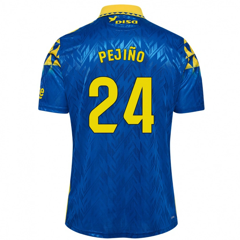Danxen Uomo Maglia Pejiño #24 Blu Giallo Kit Gara Away 2024/25 Maglietta