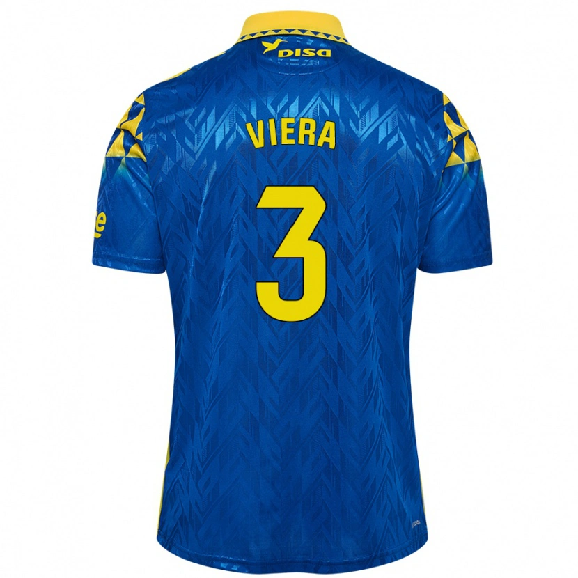 Danxen Uomo Maglia Óliver Viera #3 Blu Giallo Kit Gara Away 2024/25 Maglietta