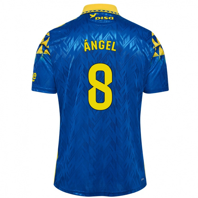 Danxen Uomo Maglia José Ángel #8 Blu Giallo Kit Gara Away 2024/25 Maglietta