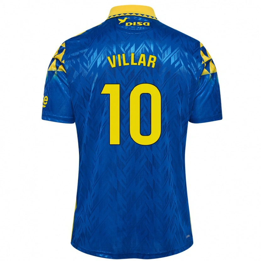 Danxen Uomo Maglia Andy Villar #10 Blu Giallo Kit Gara Away 2024/25 Maglietta