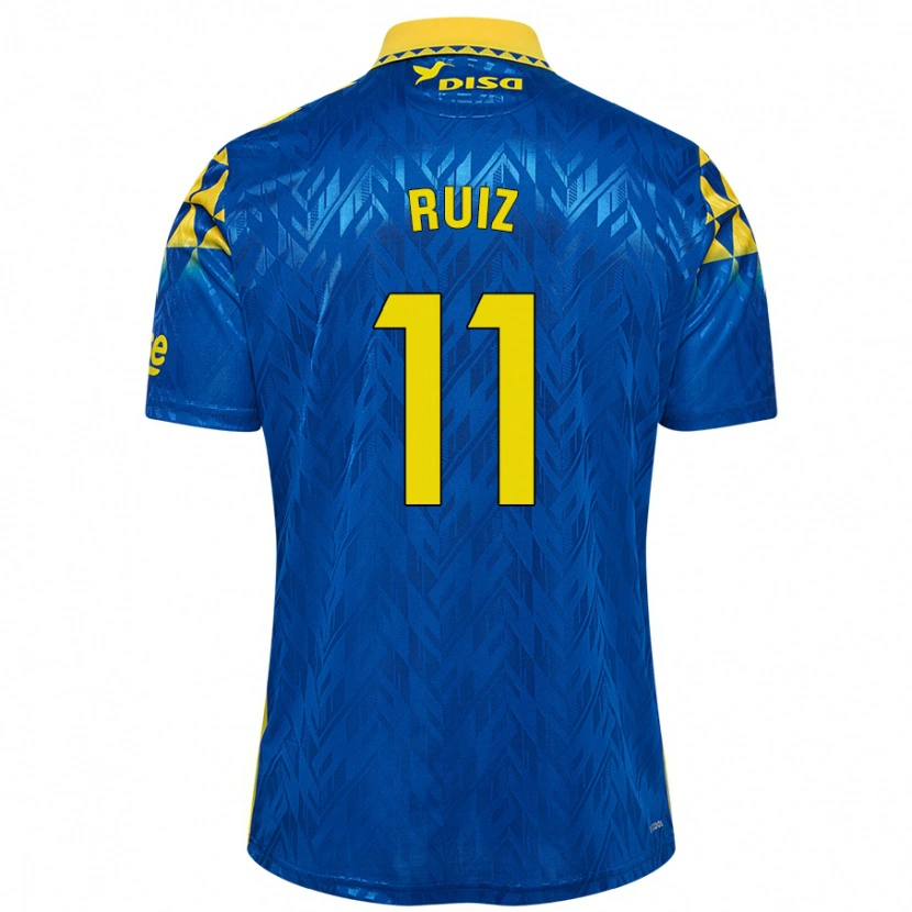 Danxen Uomo Maglia Sergio Ruiz #11 Blu Giallo Kit Gara Away 2024/25 Maglietta