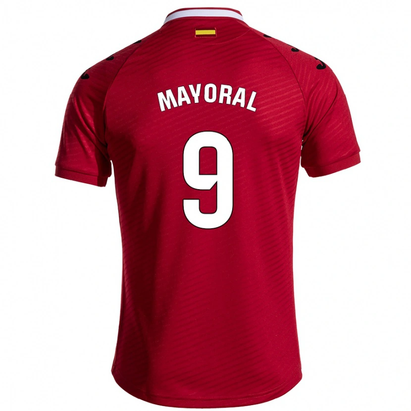 Danxen Uomo Maglia Borja Mayoral #9 Rosso Scuro Kit Gara Away 2024/25 Maglietta