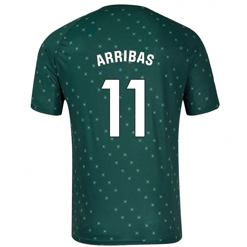 Danxen Uomo Maglia Sergio Arribas #11 Verde Scuro Kit Gara Away 2024/25 Maglietta
