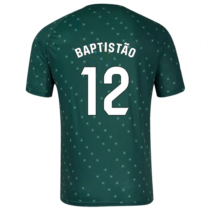 Danxen Uomo Maglia Léo Baptistão #12 Verde Scuro Kit Gara Away 2024/25 Maglietta