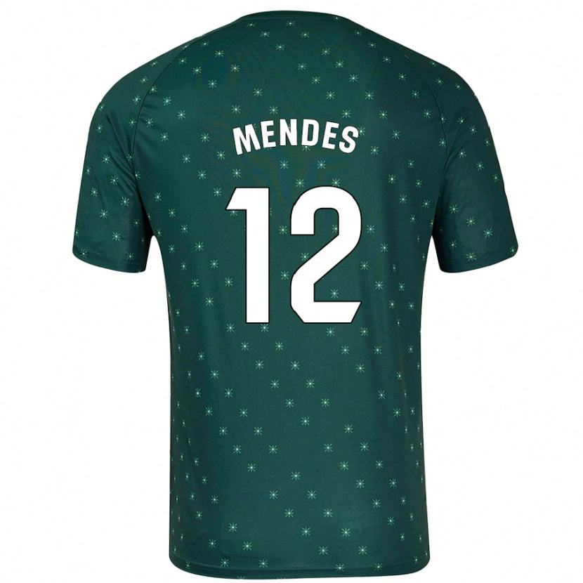 Danxen Uomo Maglia Alex Mendes #12 Verde Scuro Kit Gara Away 2024/25 Maglietta