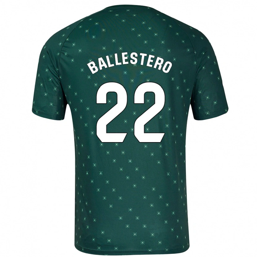 Danxen Uomo Maglia Carlos Ballestero #22 Verde Scuro Kit Gara Away 2024/25 Maglietta