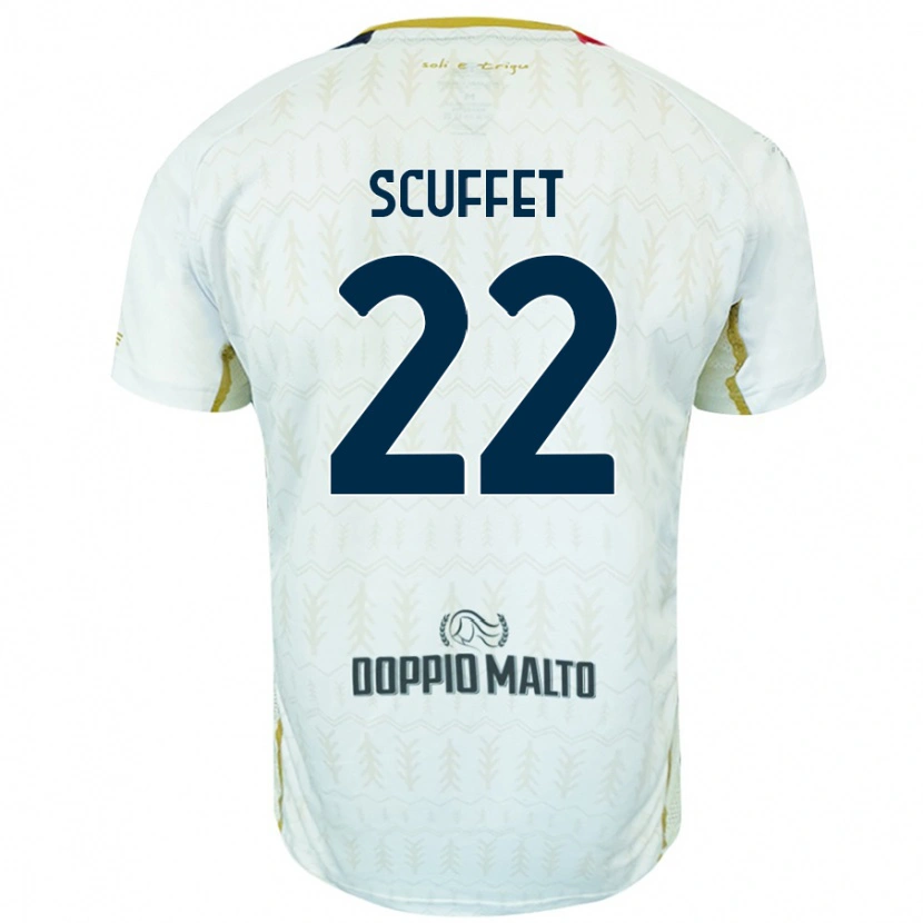 Danxen Uomo Maglia Simone Scuffet #22 Bianco Kit Gara Away 2024/25 Maglietta