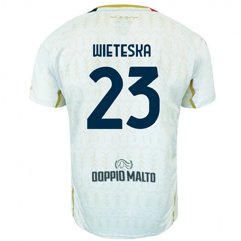 Danxen Uomo Maglia Mateusz Wieteska #23 Bianco Kit Gara Away 2024/25 Maglietta