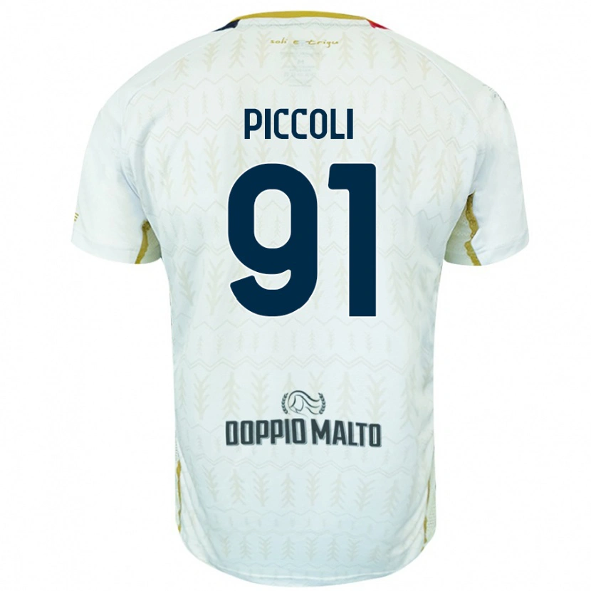 Danxen Uomo Maglia Roberto Piccoli #91 Bianco Kit Gara Away 2024/25 Maglietta