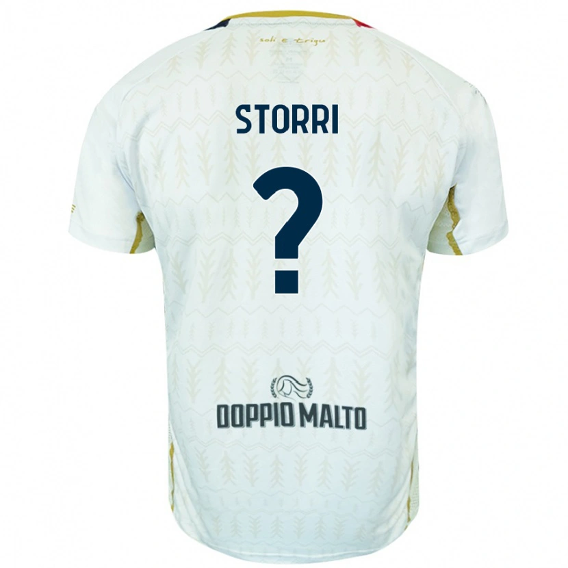 Danxen Uomo Maglia Leonardo Storri #0 Bianco Kit Gara Away 2024/25 Maglietta