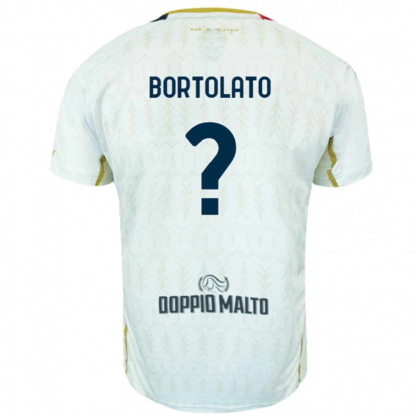 Danxen Uomo Maglia Filippo Bortolato #0 Bianco Kit Gara Away 2024/25 Maglietta