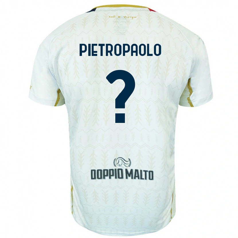 Danxen Uomo Maglia Mario Pietropaolo #0 Bianco Kit Gara Away 2024/25 Maglietta
