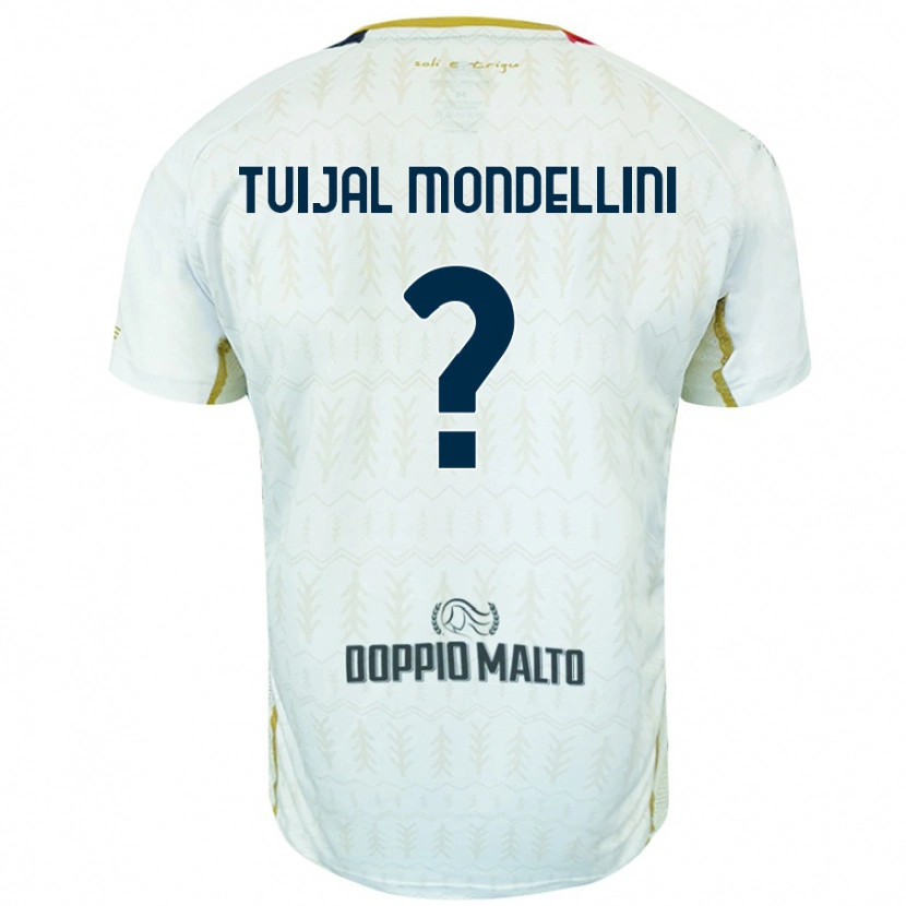 Danxen Uomo Maglia Luca Tuijal Mondellini #0 Bianco Kit Gara Away 2024/25 Maglietta