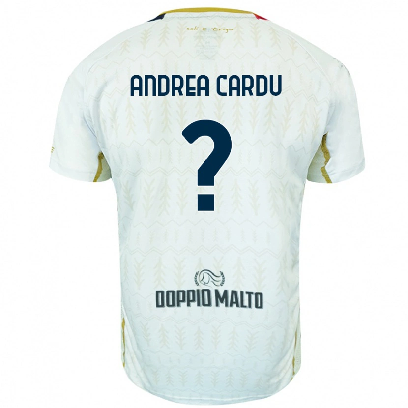 Danxen Uomo Maglia Gian Andrea Cardu #0 Bianco Kit Gara Away 2024/25 Maglietta