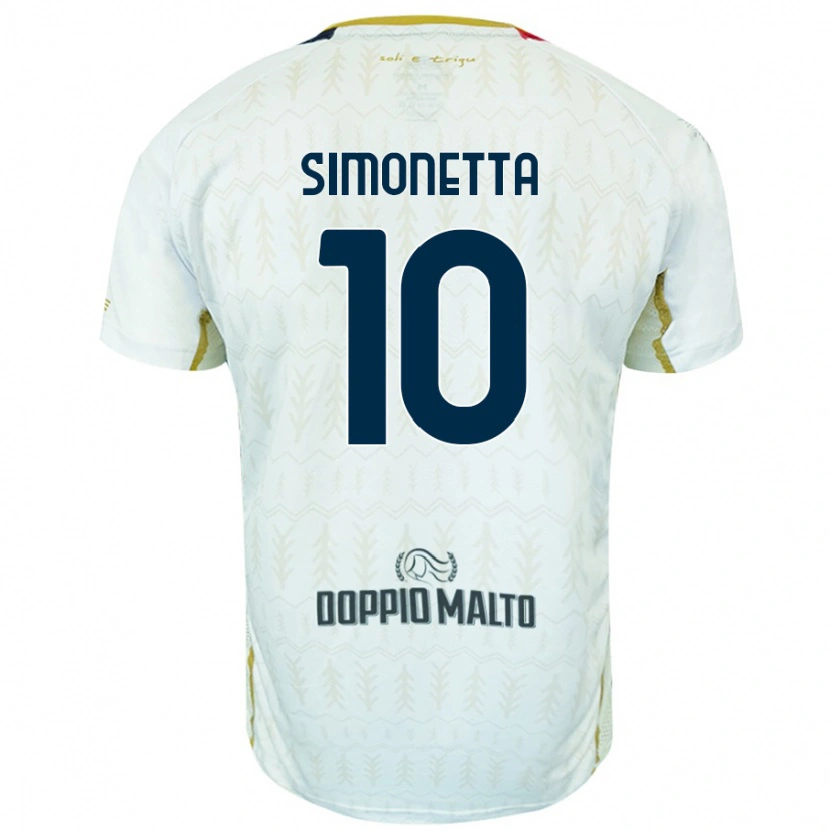 Danxen Uomo Maglia Jacopo Simonetta #10 Bianco Kit Gara Away 2024/25 Maglietta