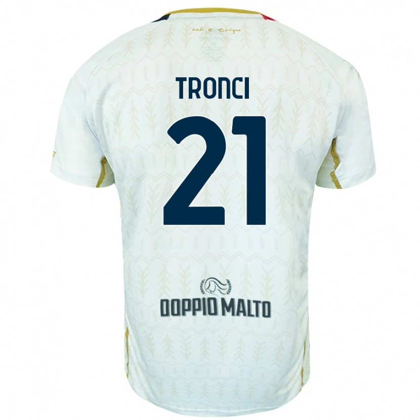 Danxen Uomo Maglia Luca Tronci #21 Bianco Kit Gara Away 2024/25 Maglietta