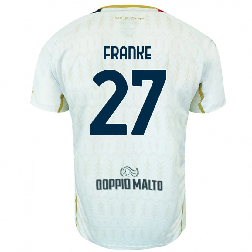 Danxen Uomo Maglia Antoni Franke #27 Bianco Kit Gara Away 2024/25 Maglietta