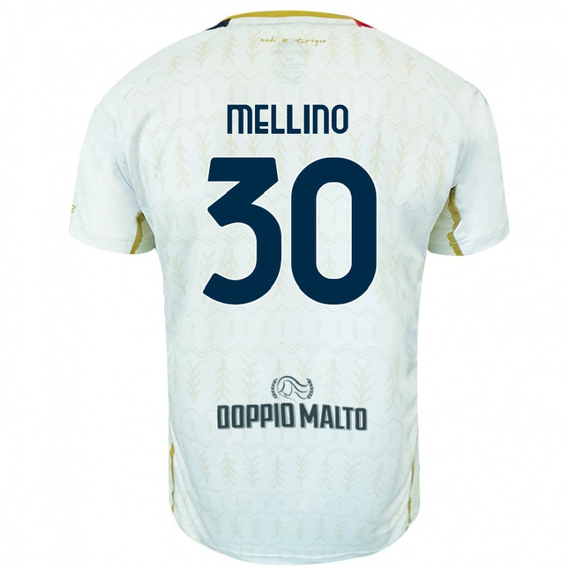 Danxen Uomo Maglia Carlo Mellino #30 Bianco Kit Gara Away 2024/25 Maglietta