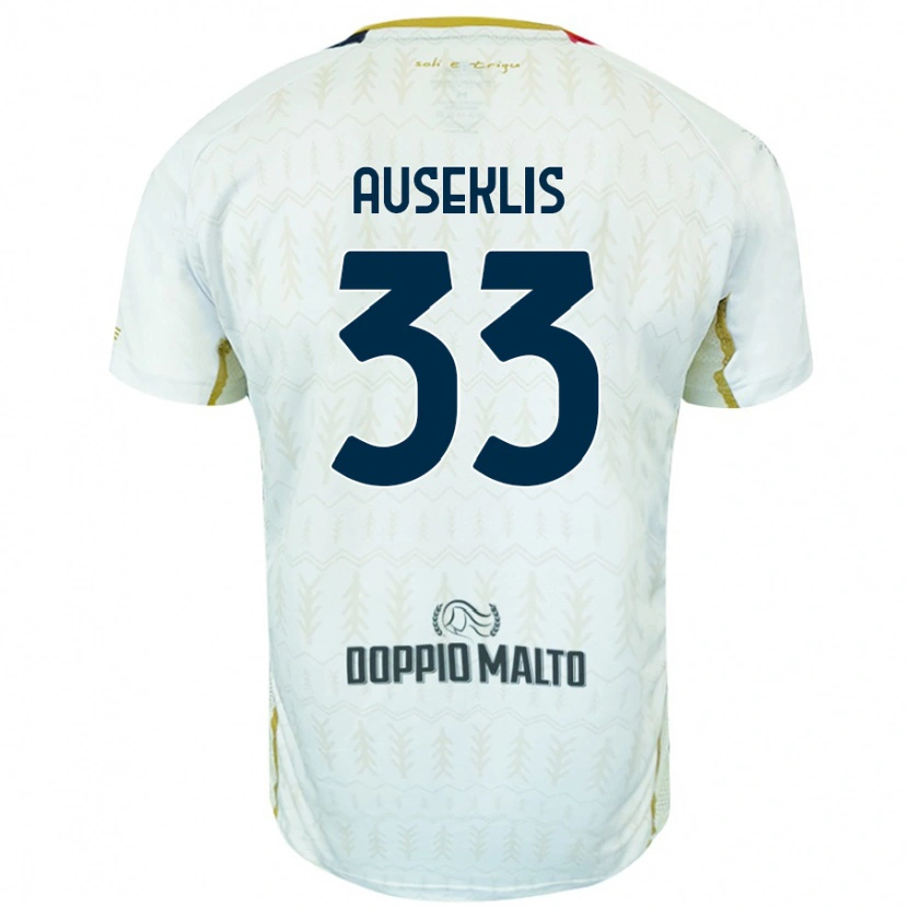 Danxen Uomo Maglia Henrijs Auseklis #33 Bianco Kit Gara Away 2024/25 Maglietta