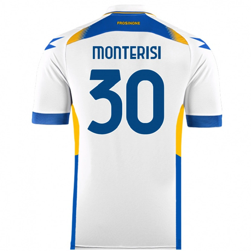 Danxen Uomo Maglia Ilario Monterisi #30 Bianco Kit Gara Away 2024/25 Maglietta
