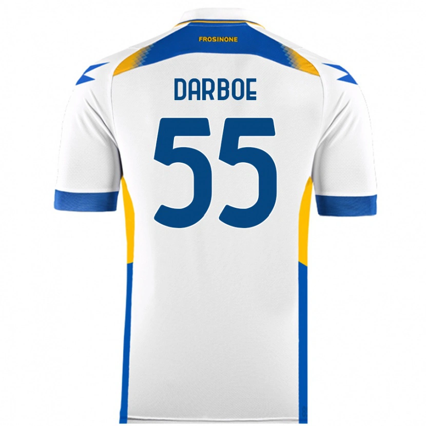 Danxen Uomo Maglia Ebrima Darboe #55 Bianco Kit Gara Away 2024/25 Maglietta