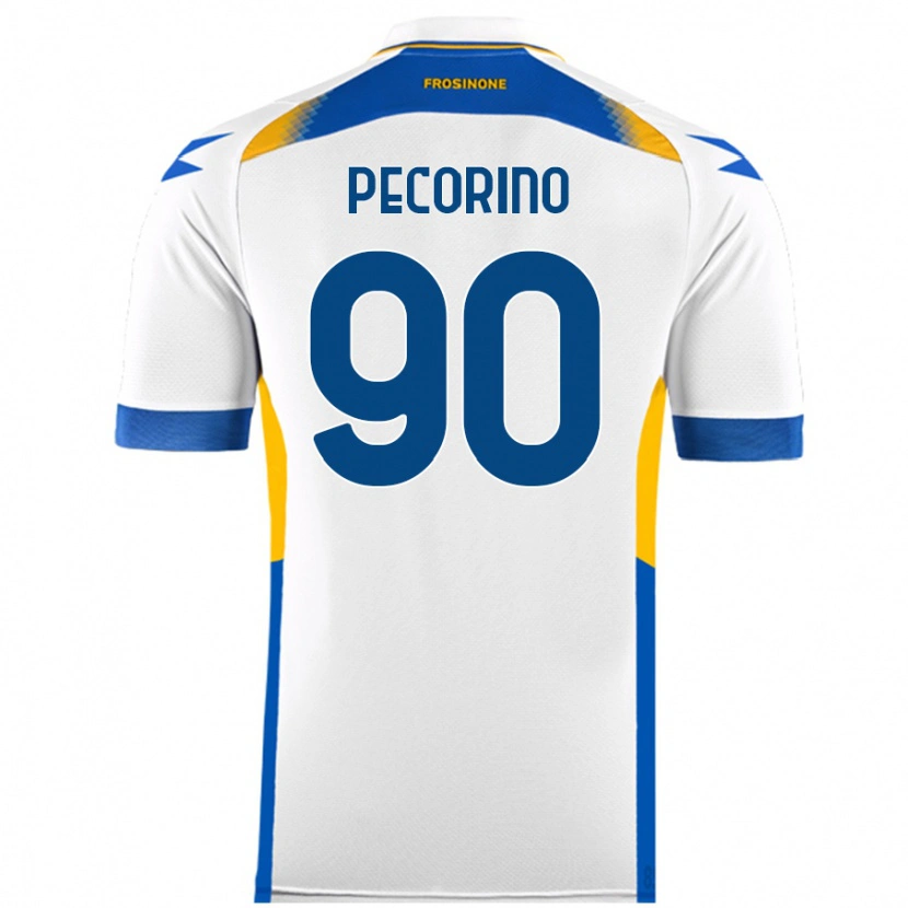 Danxen Uomo Maglia Emanuele Pecorino #90 Bianco Kit Gara Away 2024/25 Maglietta