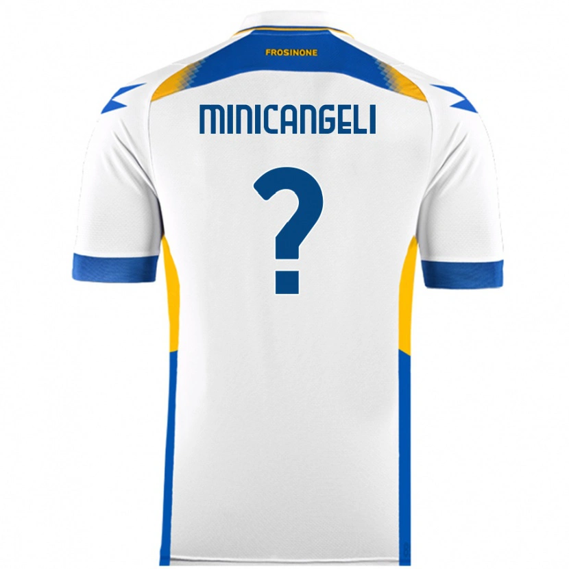 Danxen Uomo Maglia Francesco Minicangeli #0 Bianco Kit Gara Away 2024/25 Maglietta