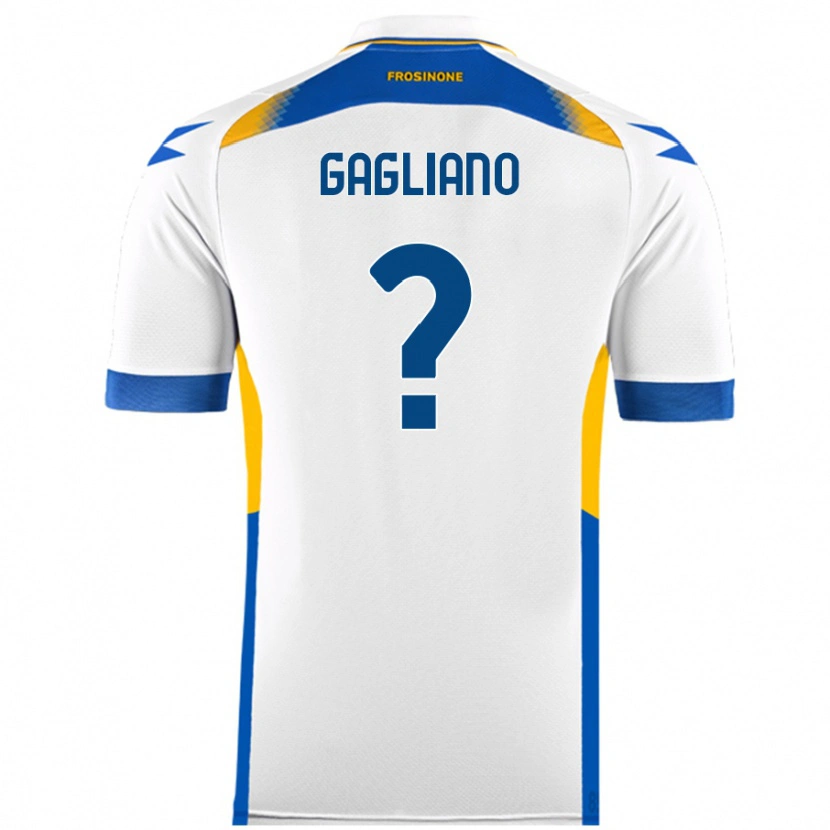 Danxen Uomo Maglia Mattia Gagliano #0 Bianco Kit Gara Away 2024/25 Maglietta