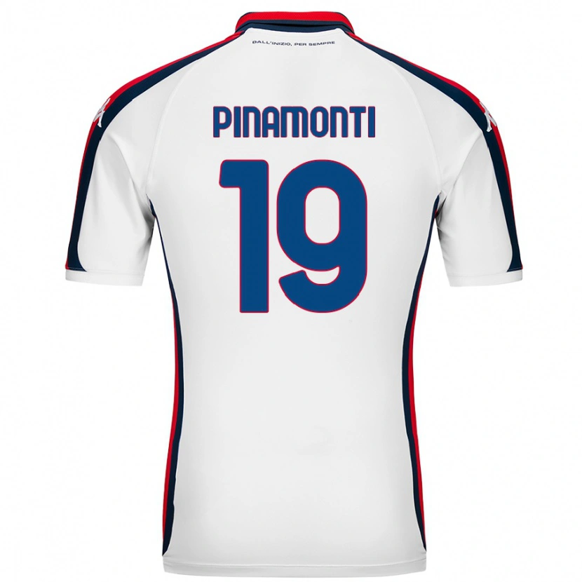 Danxen Uomo Maglia Andrea Pinamonti #19 Bianco Kit Gara Away 2024/25 Maglietta